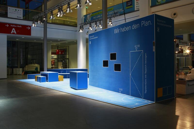 Ansicht des Messestand von hinten
