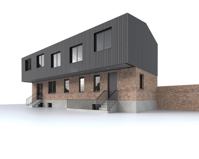 Rendering des wiederhergestellten Gebäudes